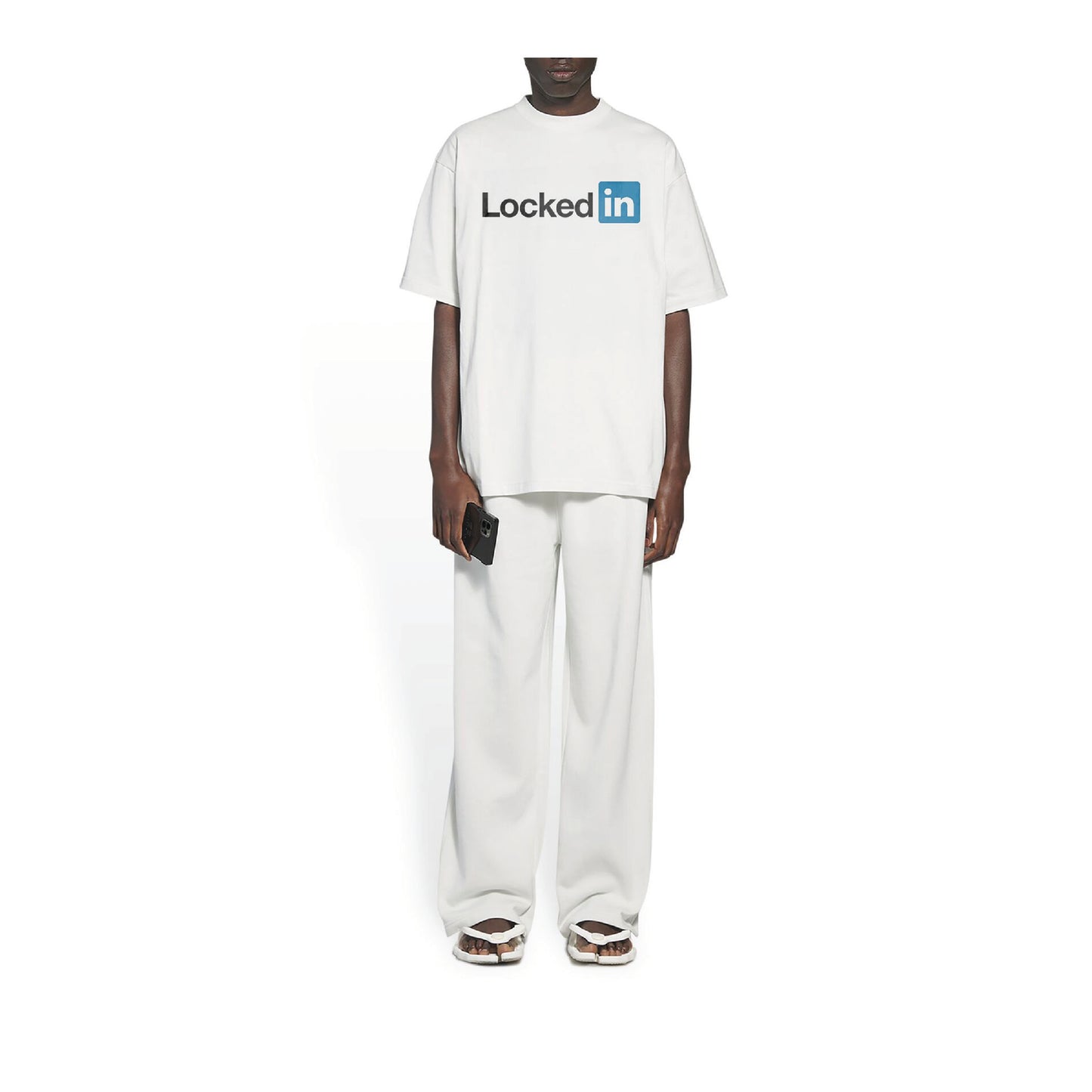 "Locked In" T-Shirt Bone White